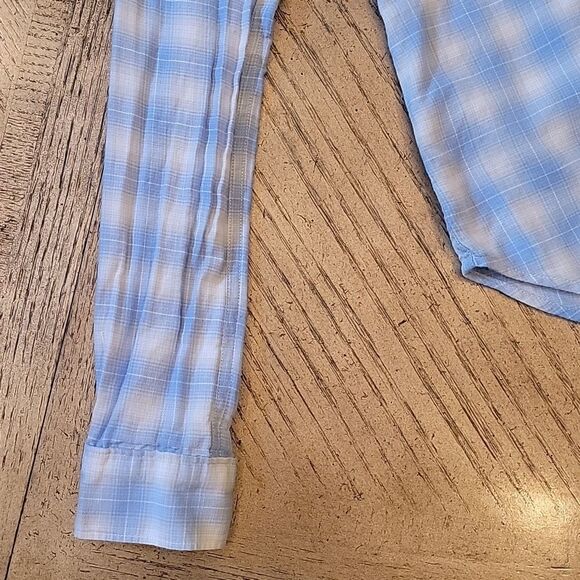 Blue plaid Button down shirt size XS PAIGE 💙 - Picture 5 of 12